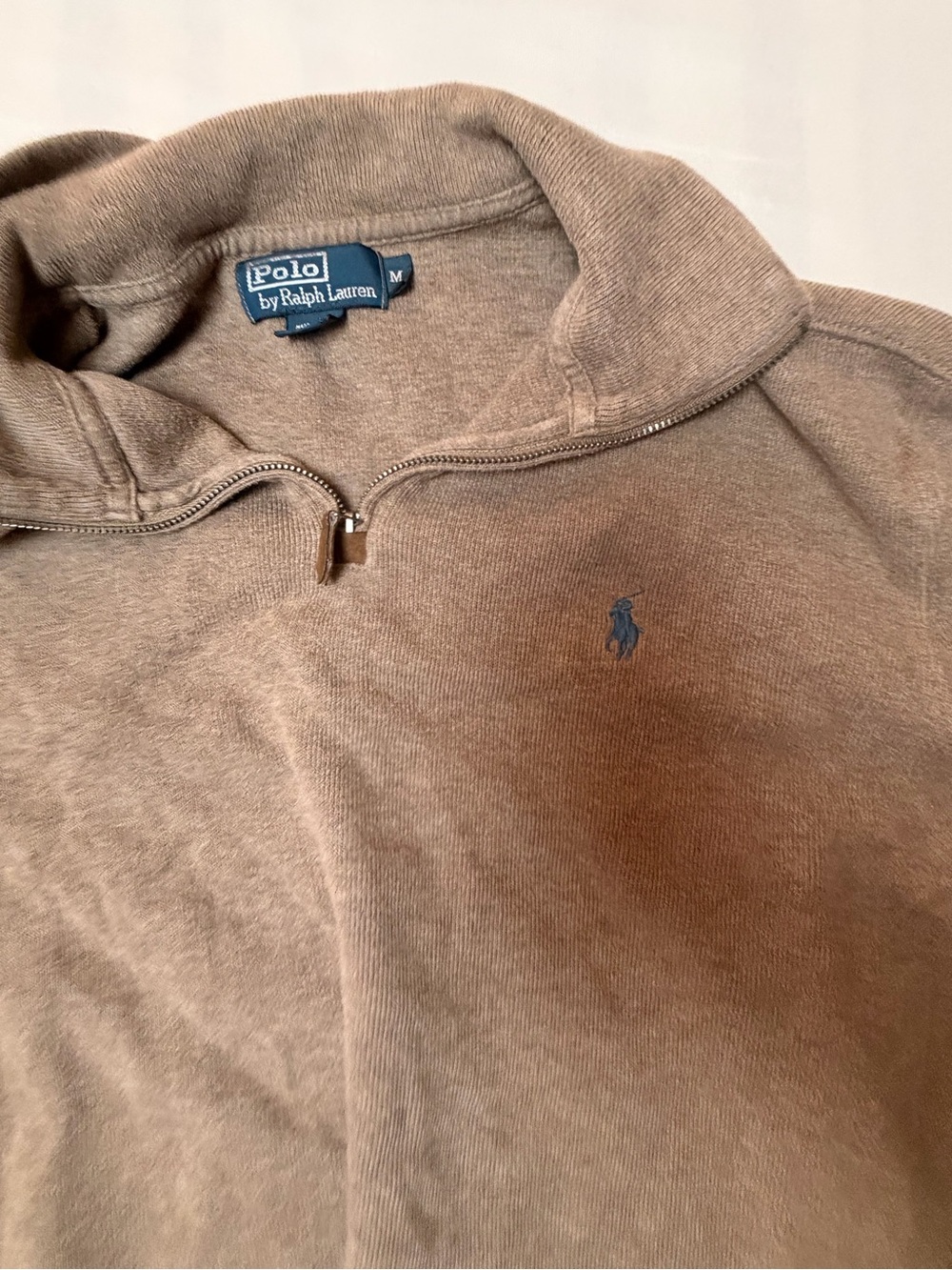 Ralph Lauren Brown Zip-Up Quarterneck Sweater - Picture 3 of 5